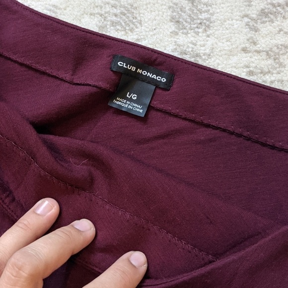 Club Monaco One Shoulder Top Burgundy Large - Picture 3 of 4